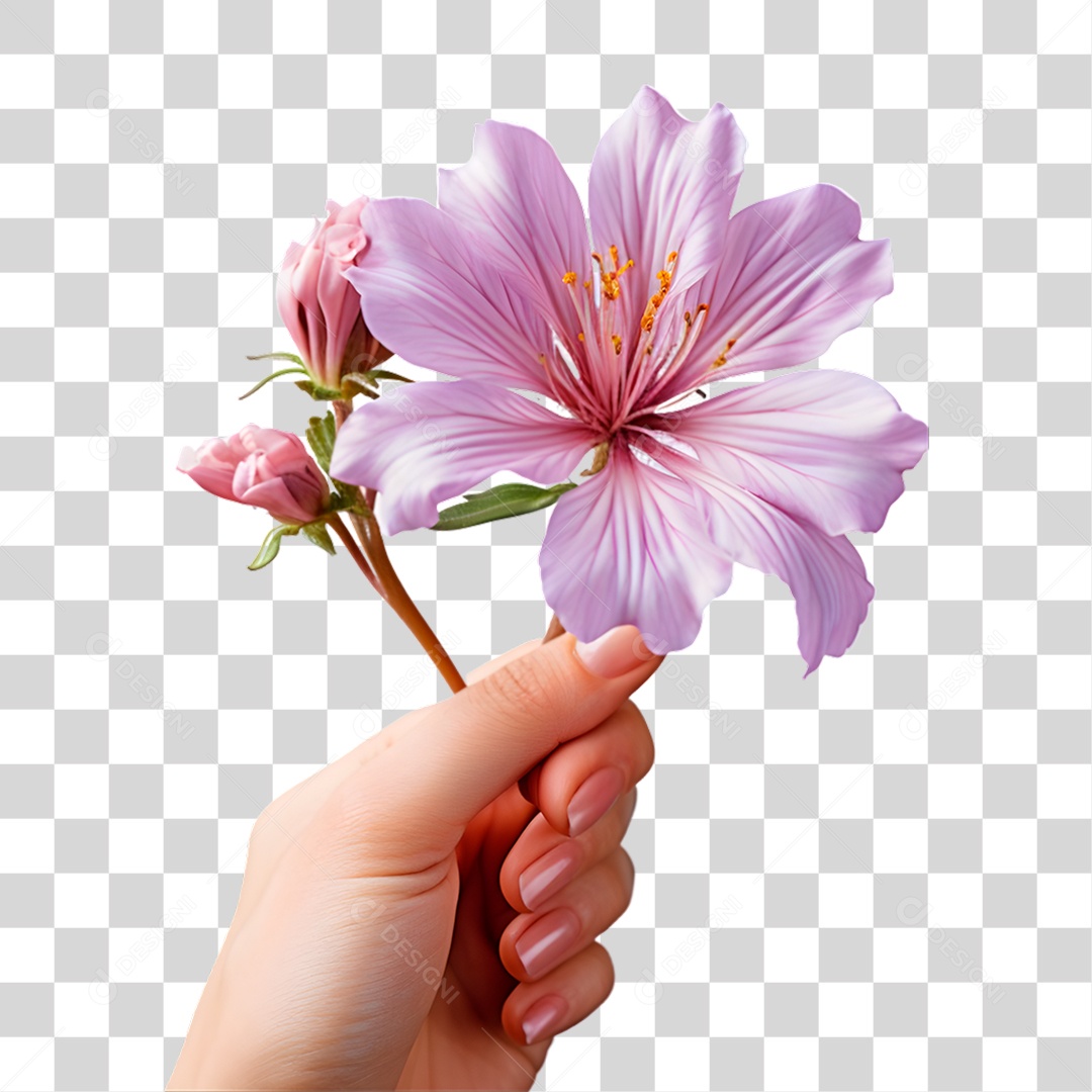 Mão Segurando Flor PNG Transparente