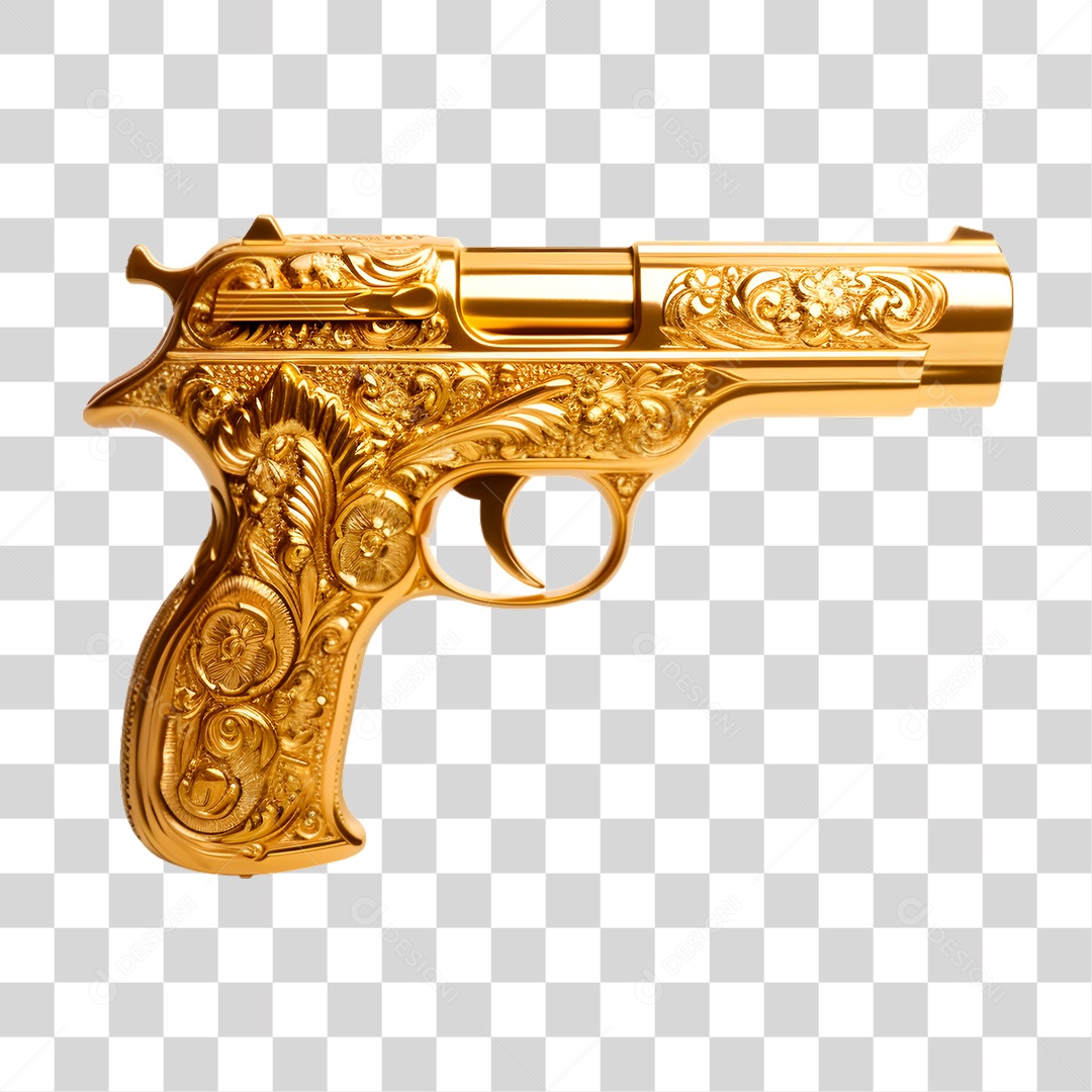 Arma Dourada PNG Transparente