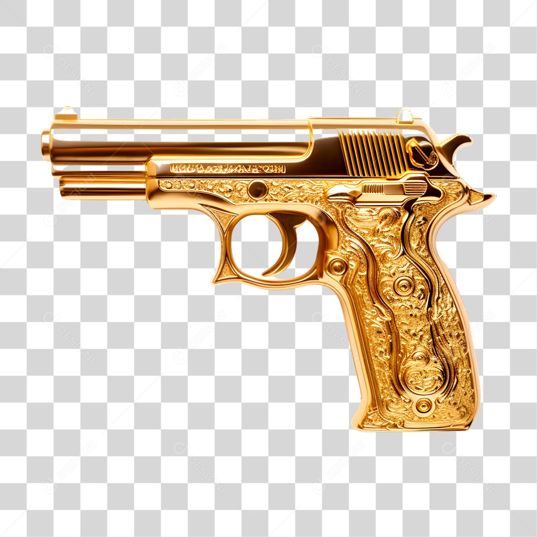 Arma Dourada PNG Transparente