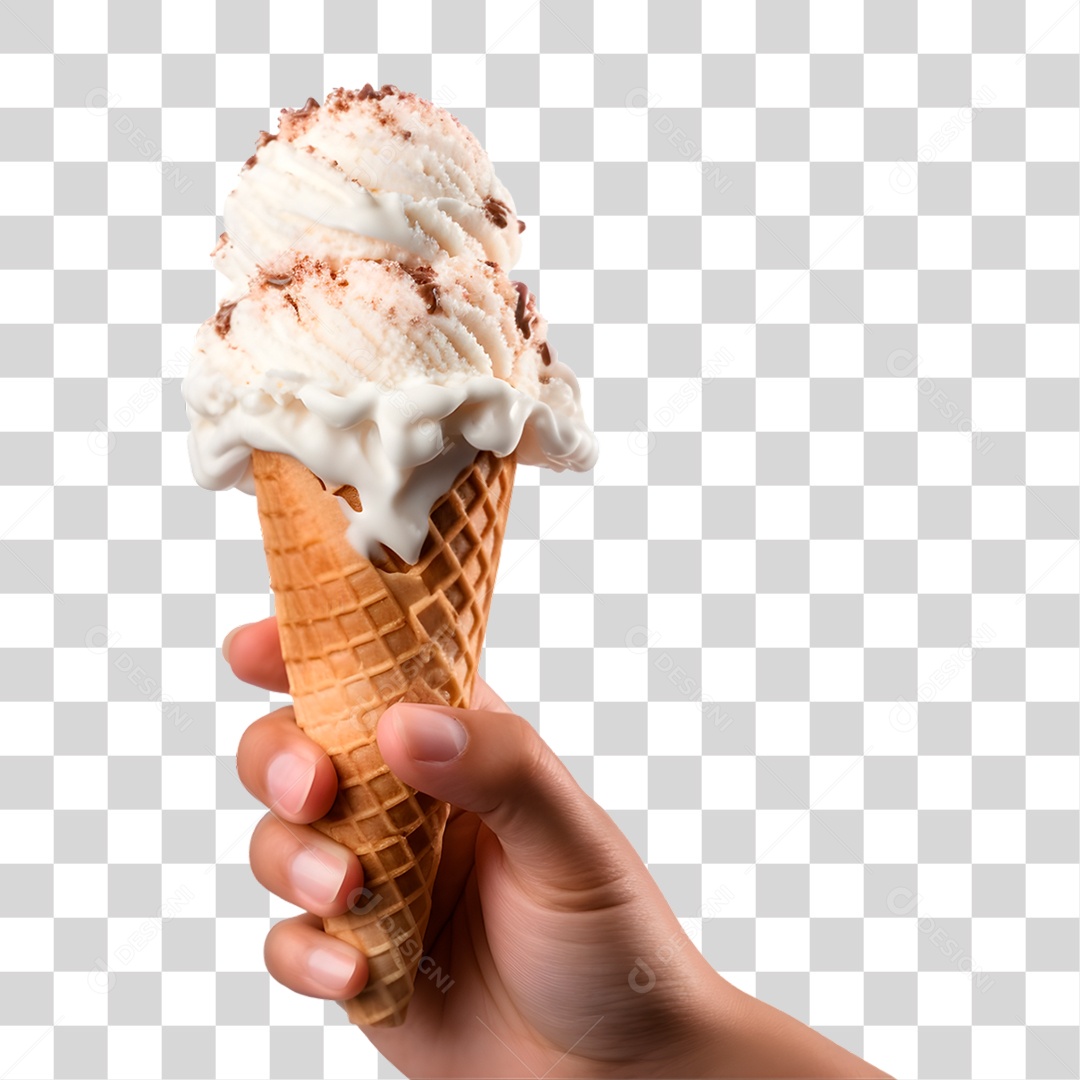 Mão Segurando Sorvete PNG Transparente