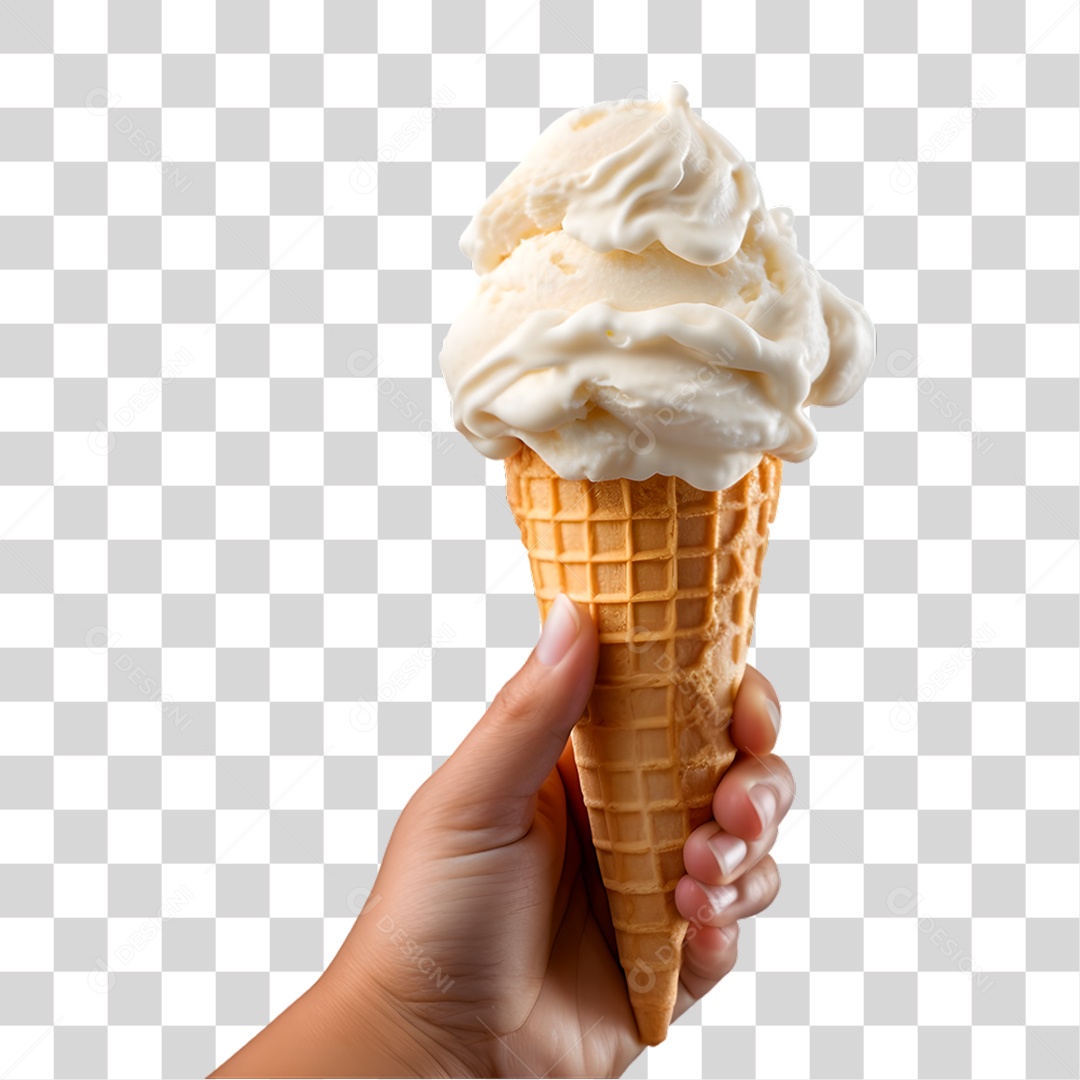 Mão Segurando Sorvete PNG Transparente