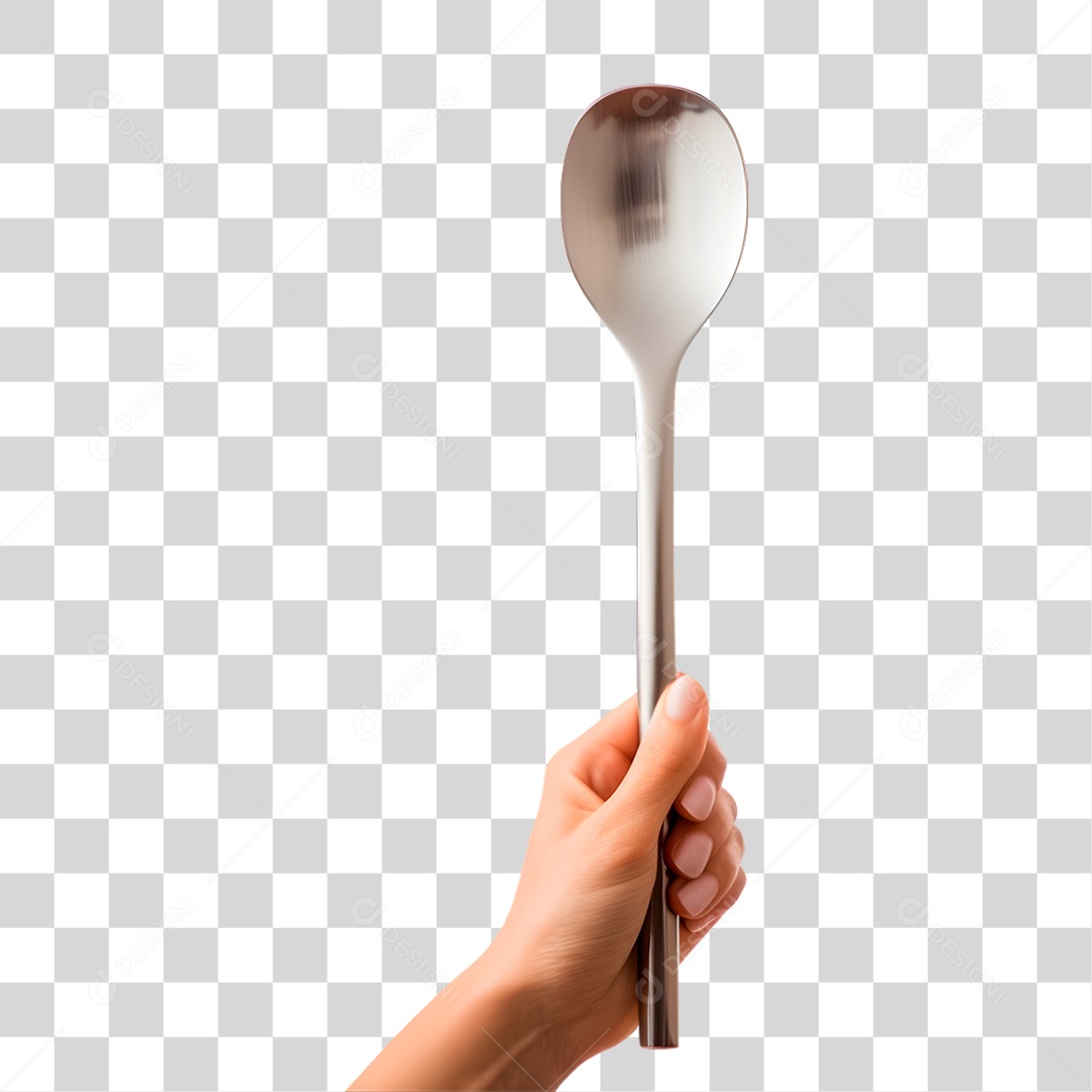 Mão Segurando Colher PNG Transparente