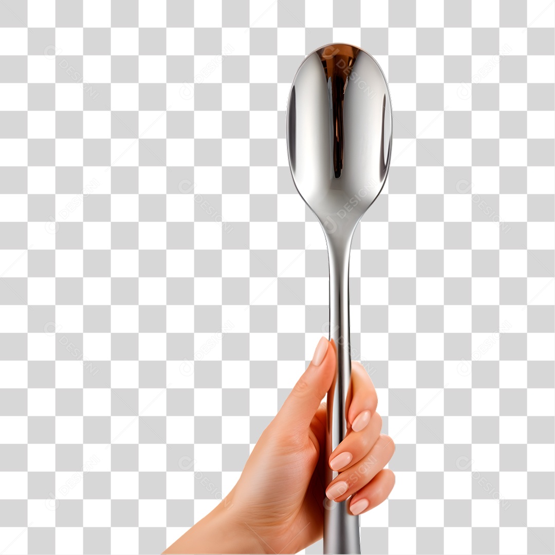 Mão Segurando Colher PNG Transparente