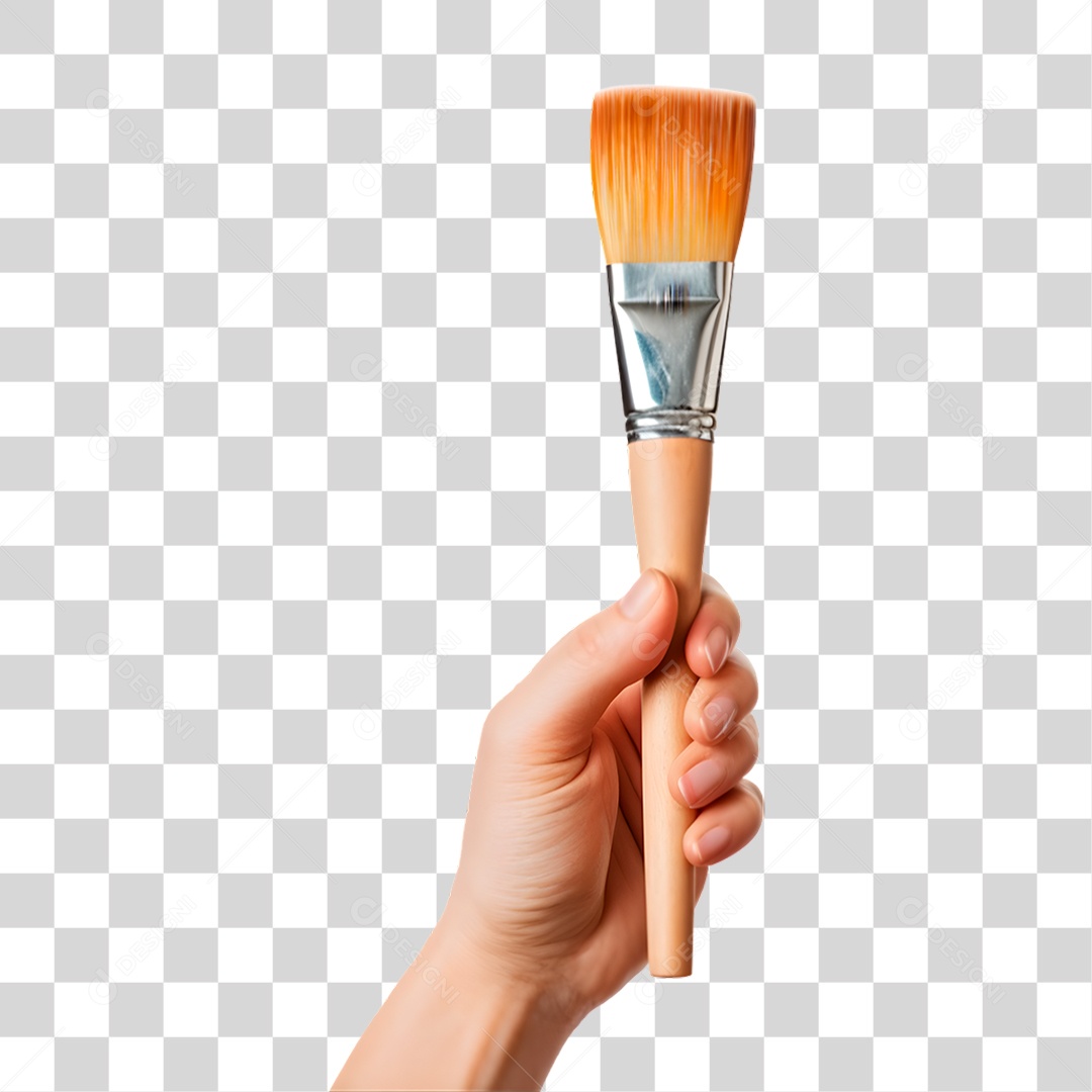 Mão Segurando Pincel PNG Transparente