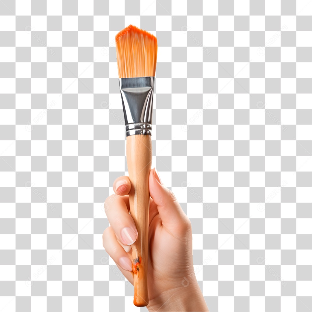 Mão Segurando Pincel PNG Transparente