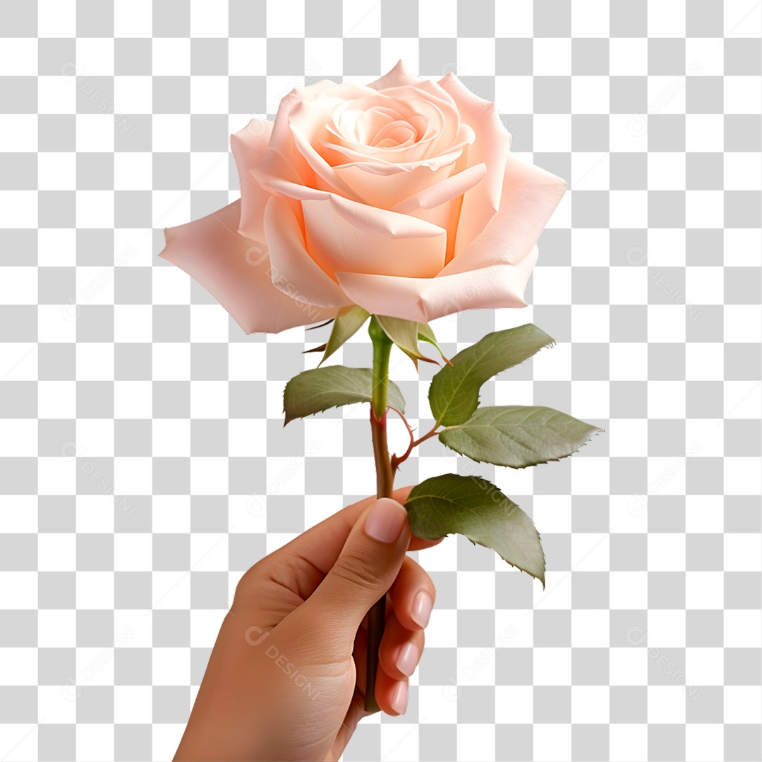Mão Segurando Flor PNG Transparente