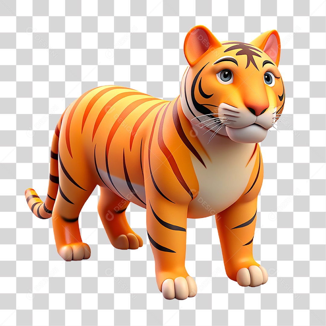 Mascote 3D Tigre PNG Transparente
