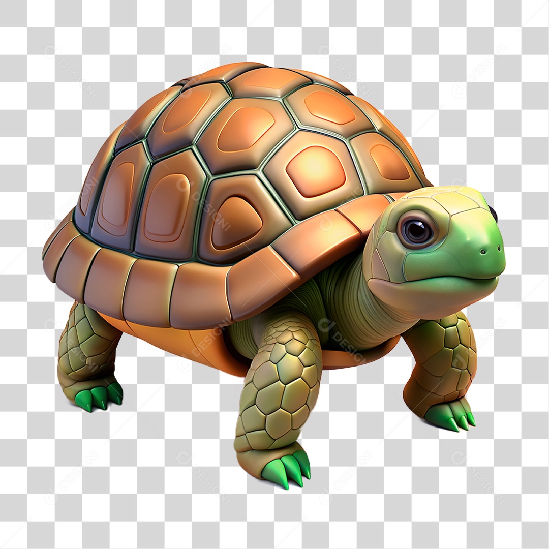 Mascote 3D Tartaruga PNG Transparente