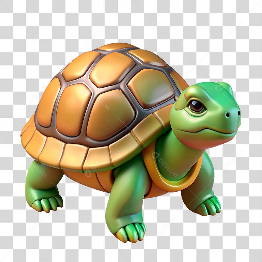 Mascote 3D Tartaruga PNG Transparente