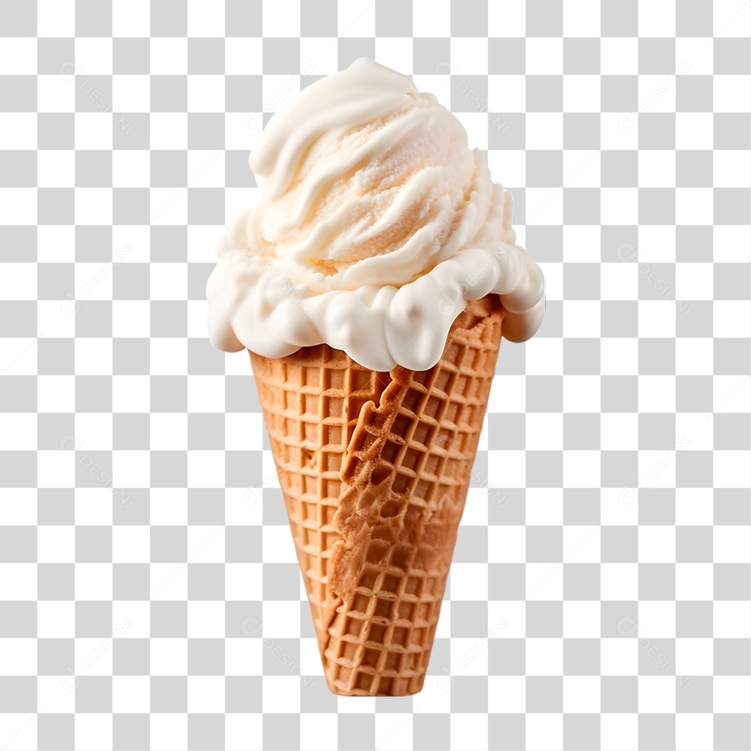 Sorvete de Casquinha PNG Transparente