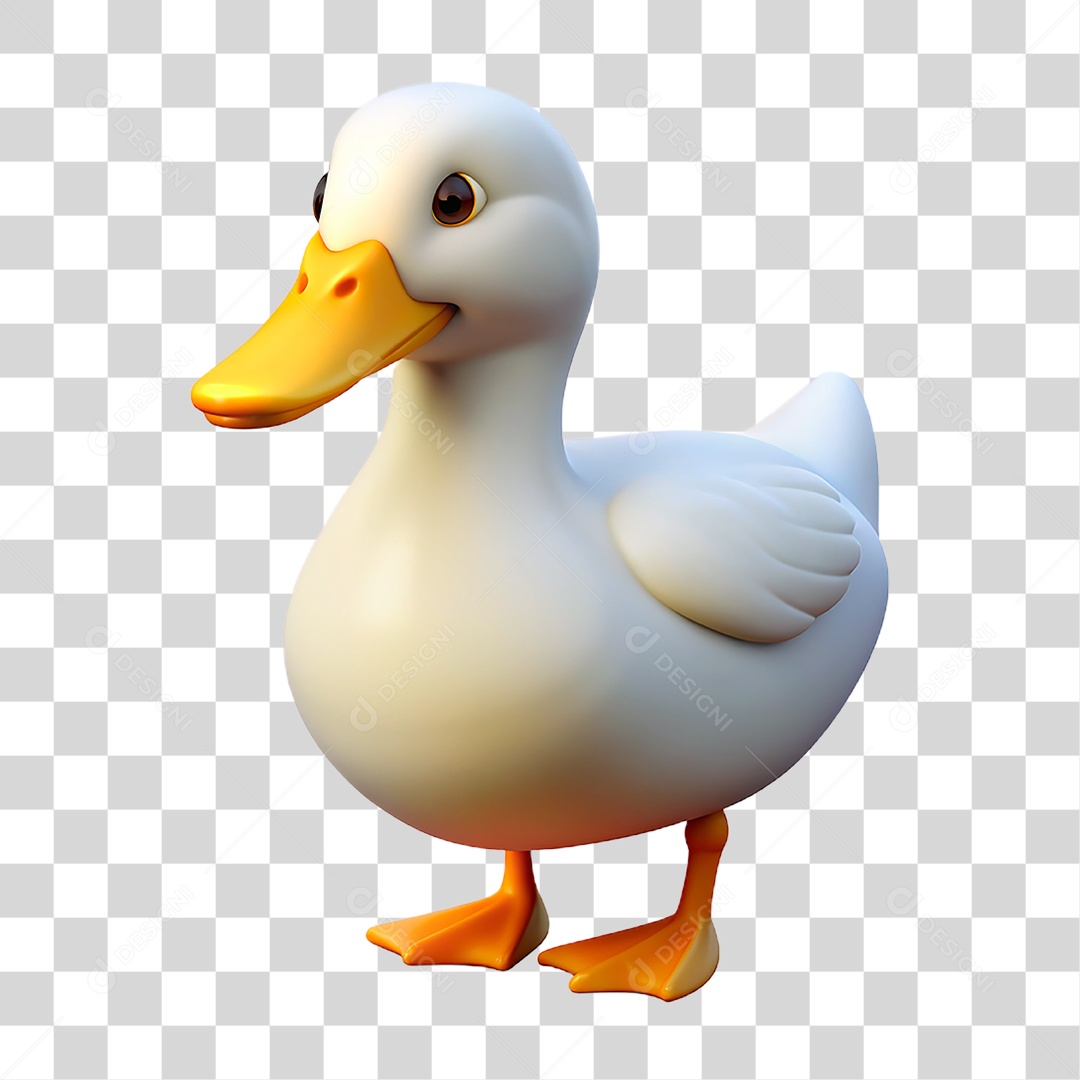 Mascote 3D Pato PNG Transparente