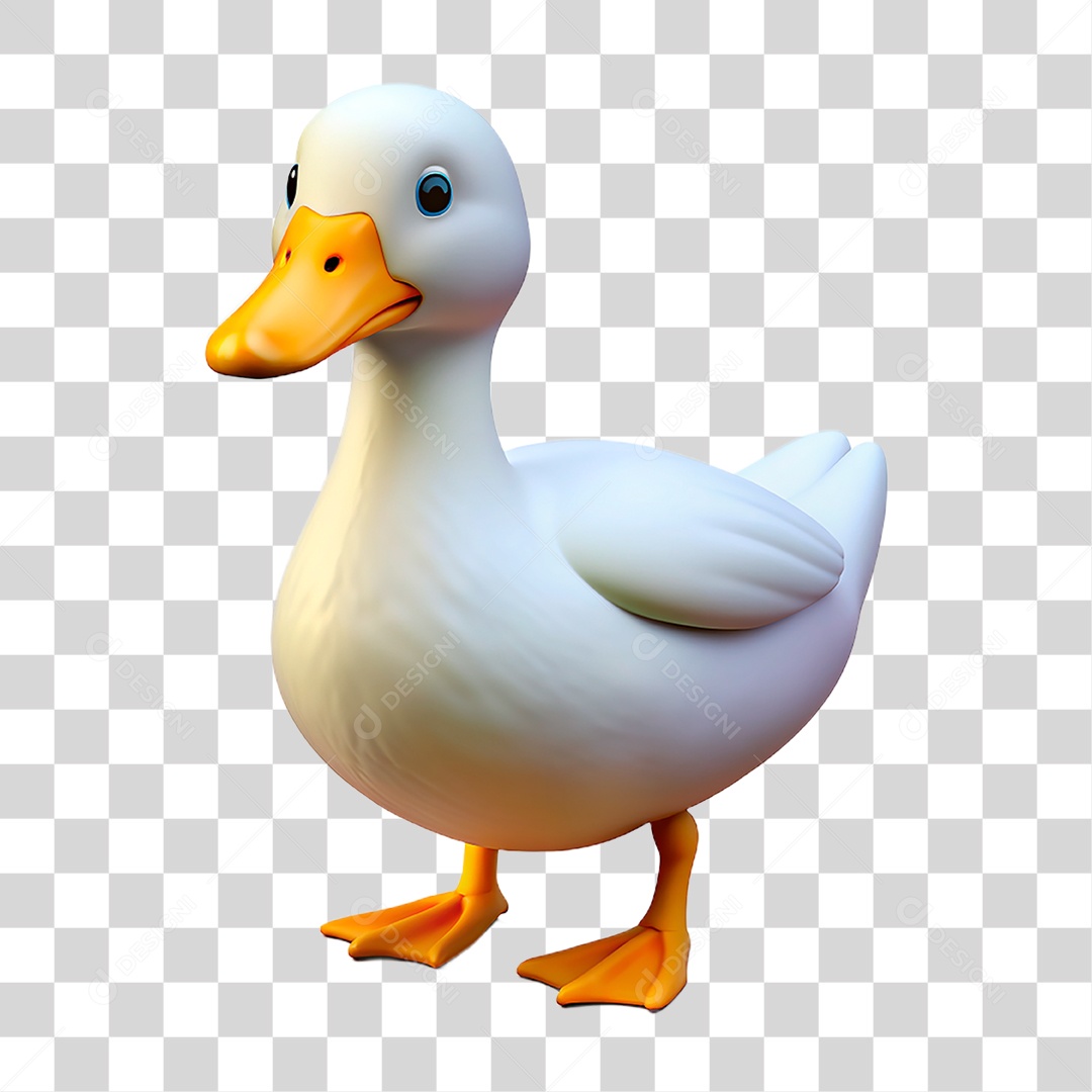 Mascote 3D Pato PNG Transparente