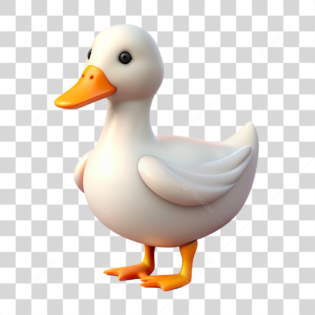 Mascote 3D Pato PNG Transparente