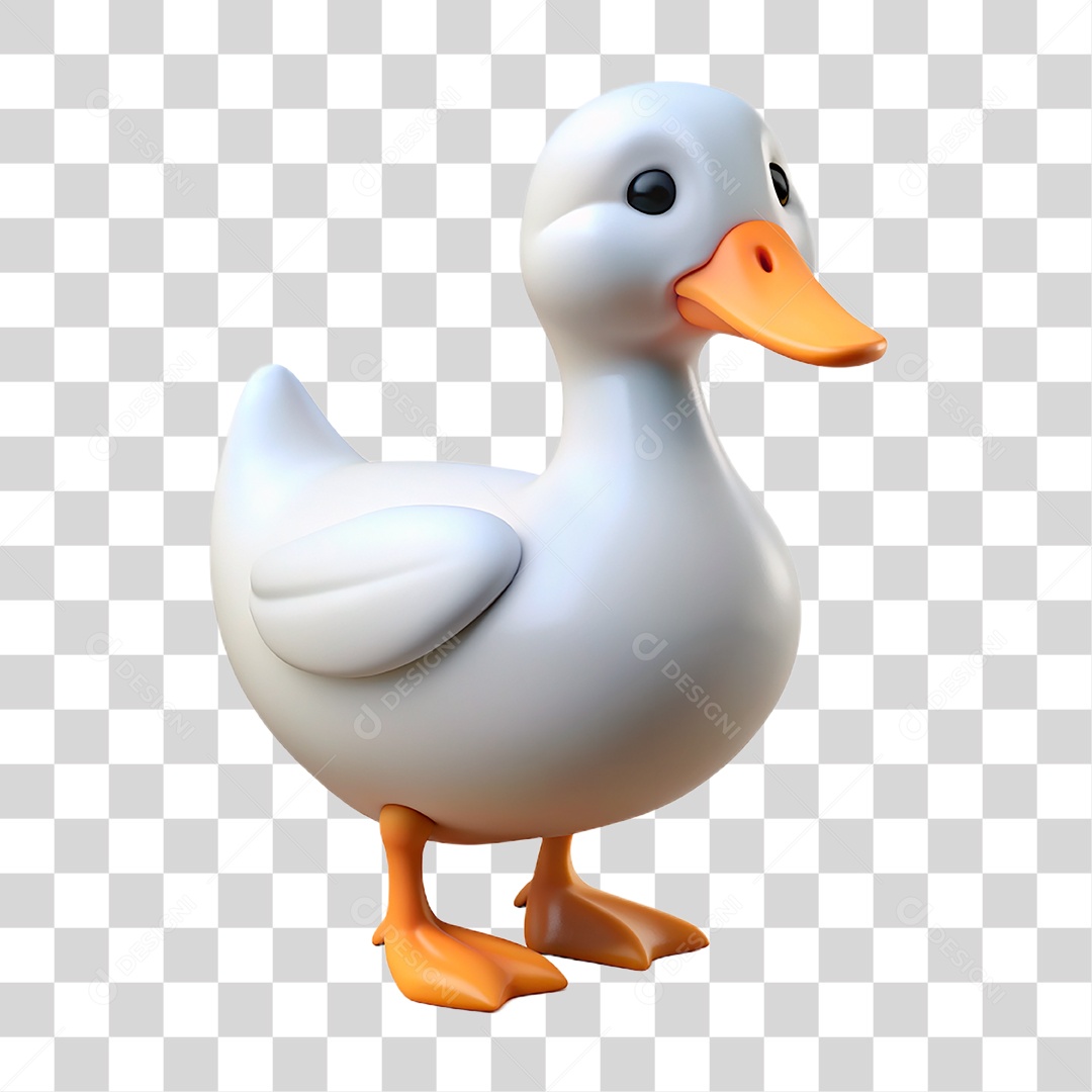 Mascote 3D Pato PNG Transparente