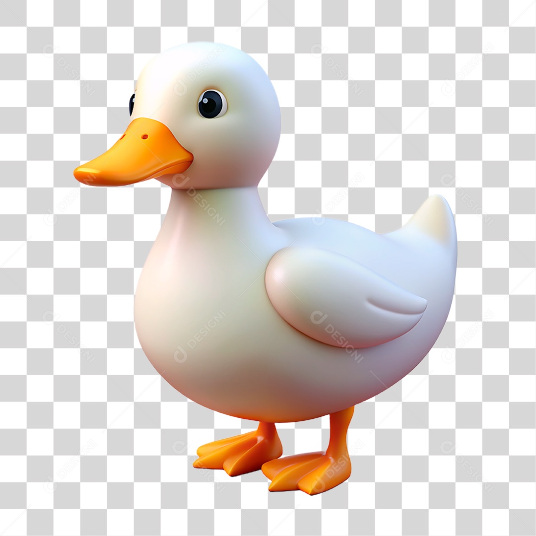 Mascote 3D Pato PNG Transparente