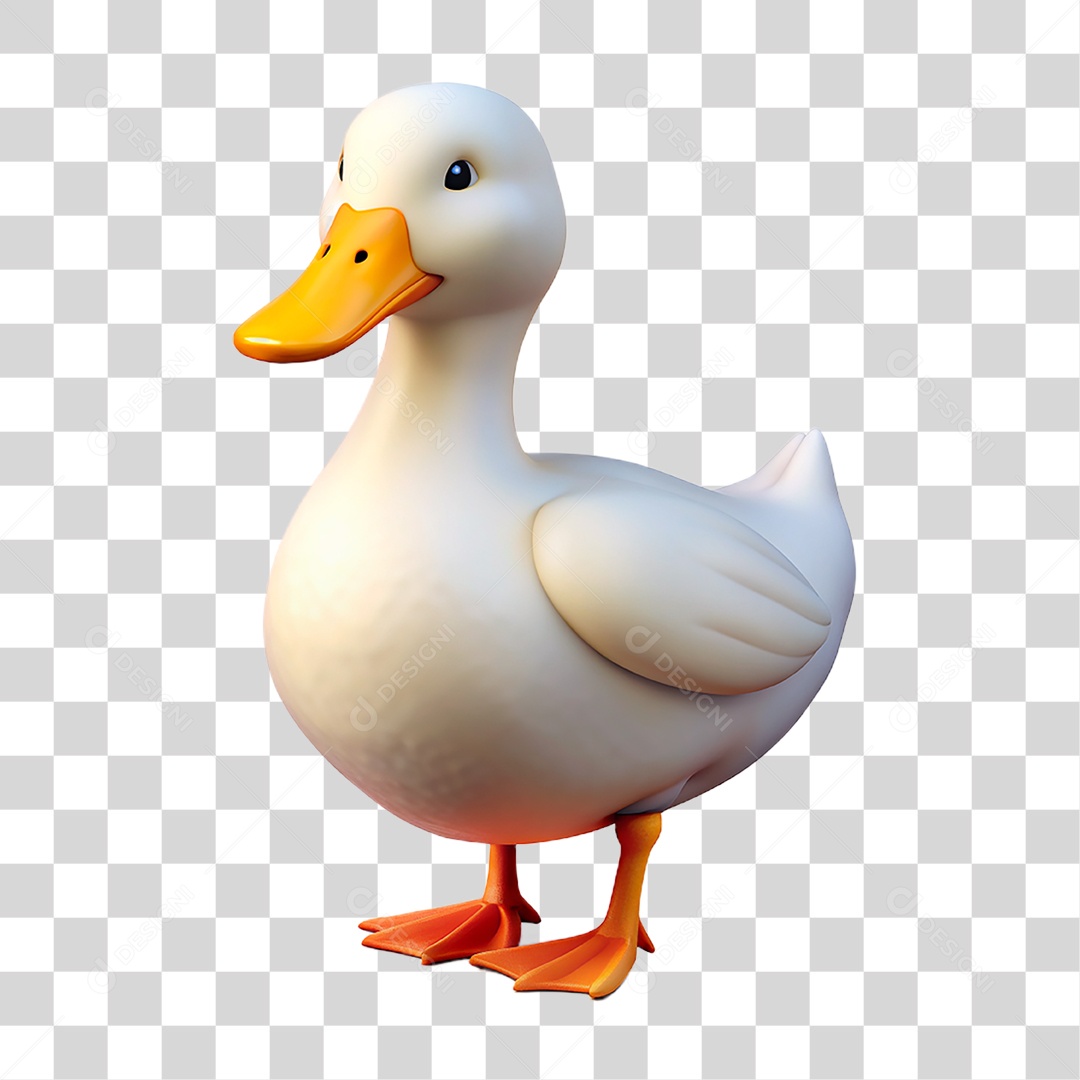 Mascote 3D Pato PNG Transparente