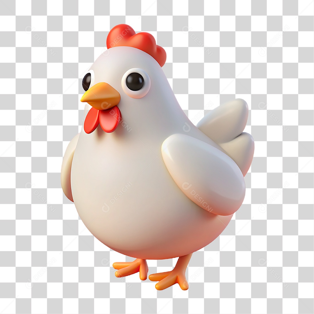 Mascote 3D Galinha PNG Transparente