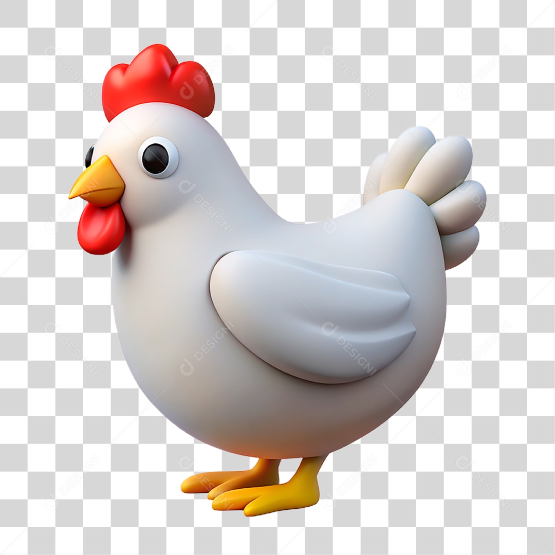 Mascote 3D Galinha PNG Transparente