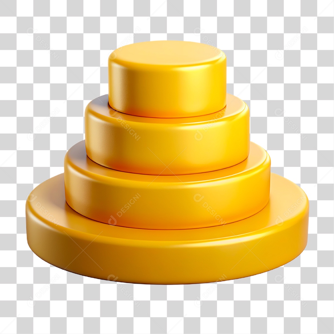 Pódio 3D Dourado PNG Transparente