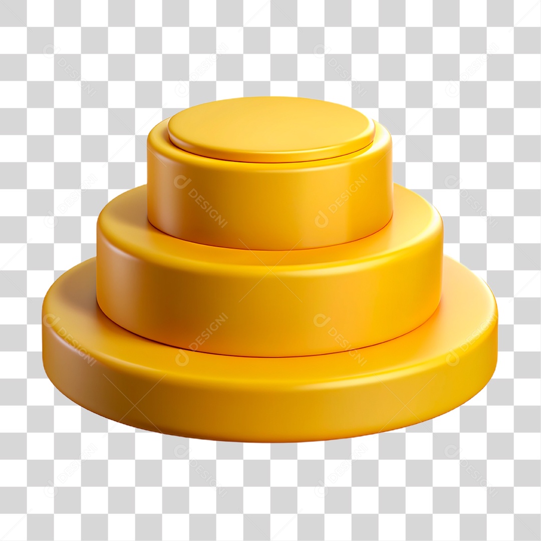 Pódio 3D Dourado PNG Transparente
