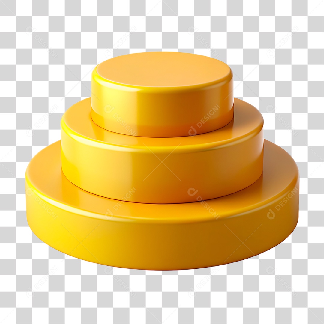 Pódio 3D Dourado PNG Transparente