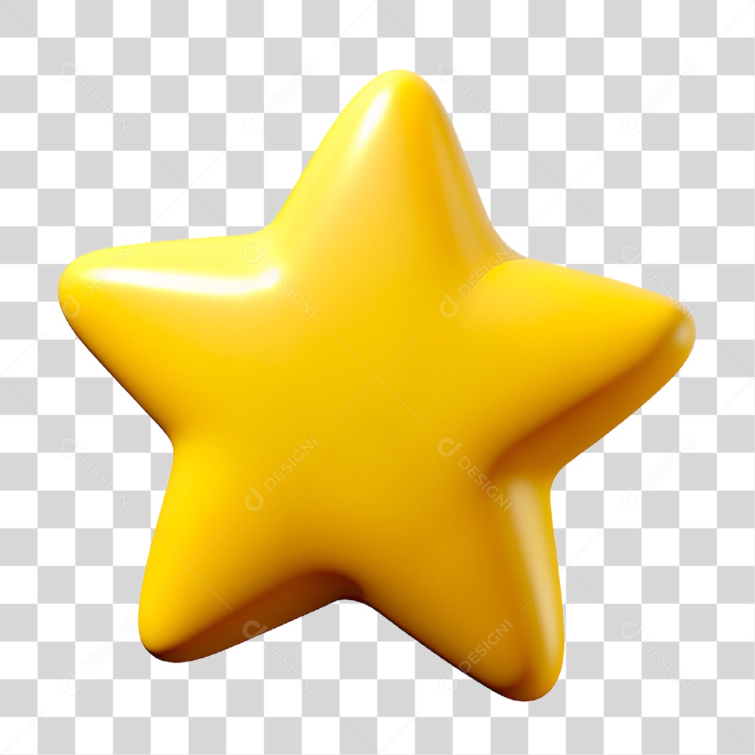 Estrela Dourada 3D PNG Transparente
