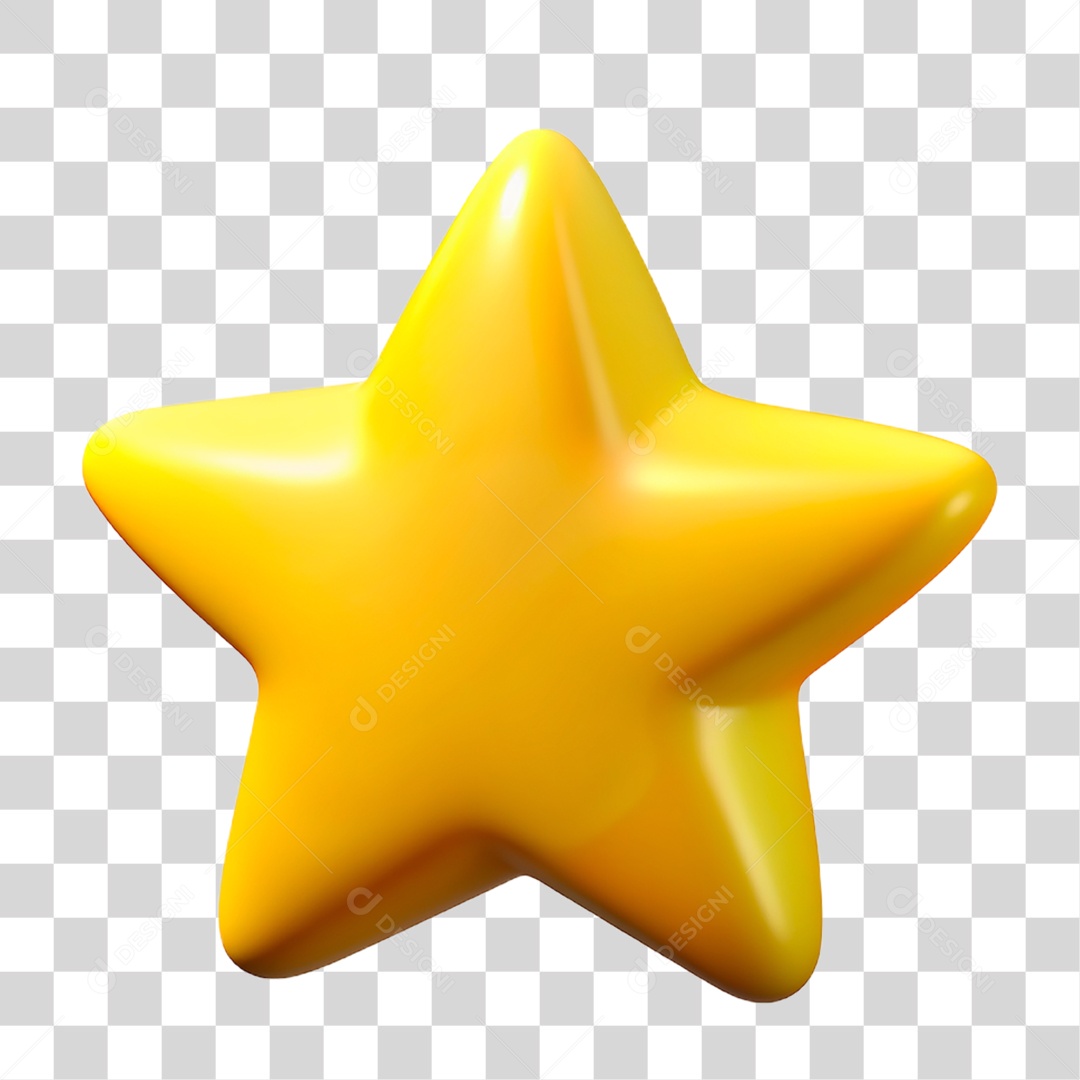 Estrela Dourada 3D PNG Transparente