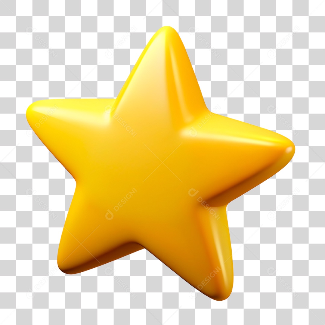 Estrela Dourada 3D PNG Transparente