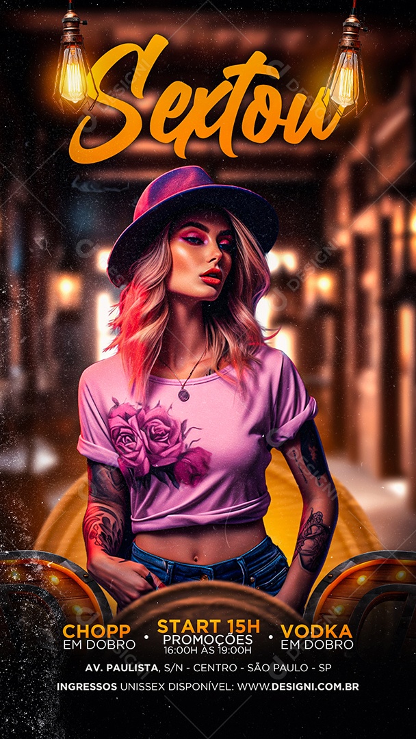Story Flyer Sextou Chopp Start Show Social Media PSD Editável