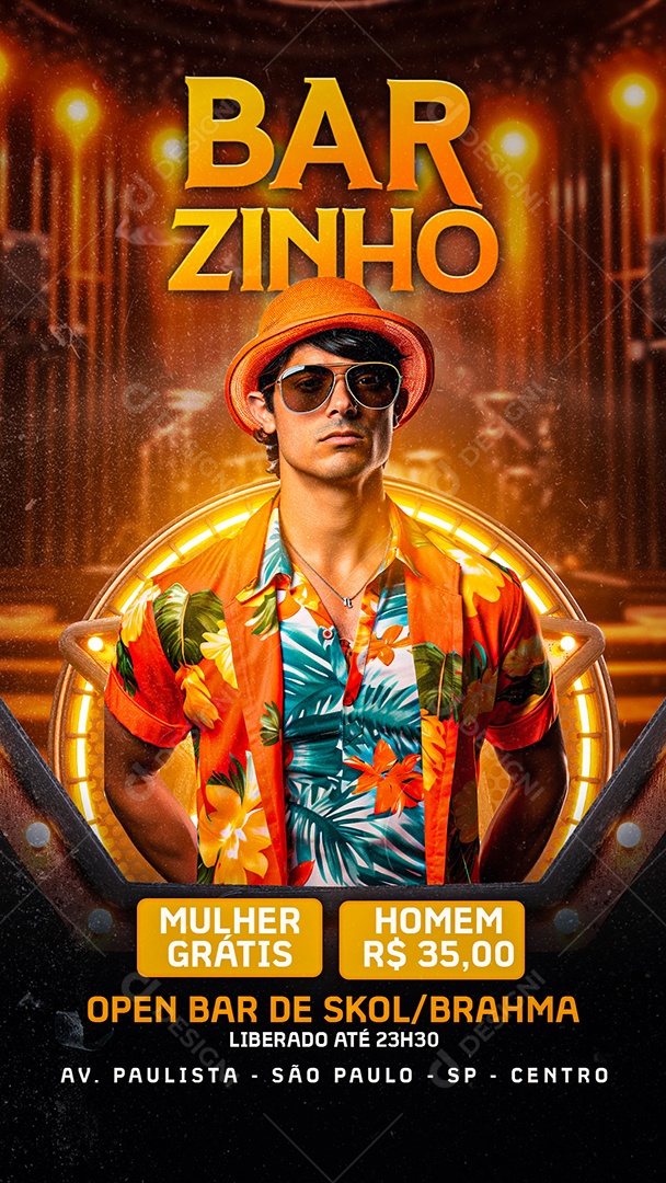 Story Flyer Barzinho Open Bar Show Social Media PSD Editável