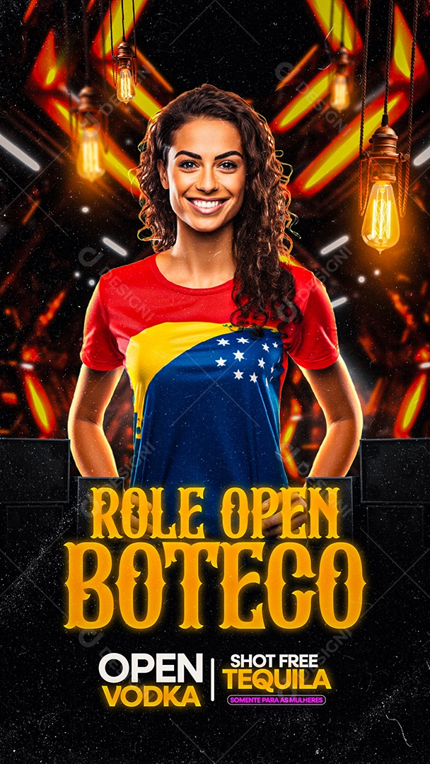 Story Flyer Role Open Boteco Open Social Media PSD Editável