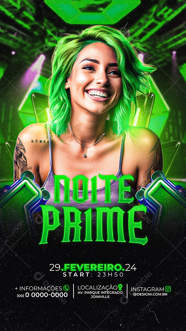 Story Flyer Noite Prime Show Social Media PSD Editável