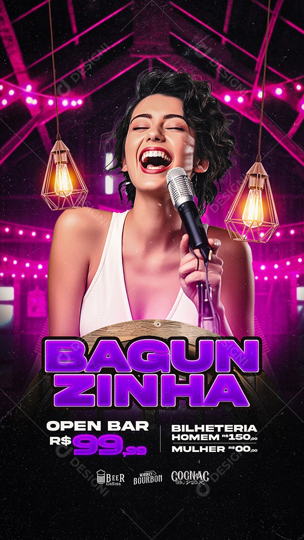 Story Flyer Bagunzinha Show Ao Vivo Social Media PSD Editável