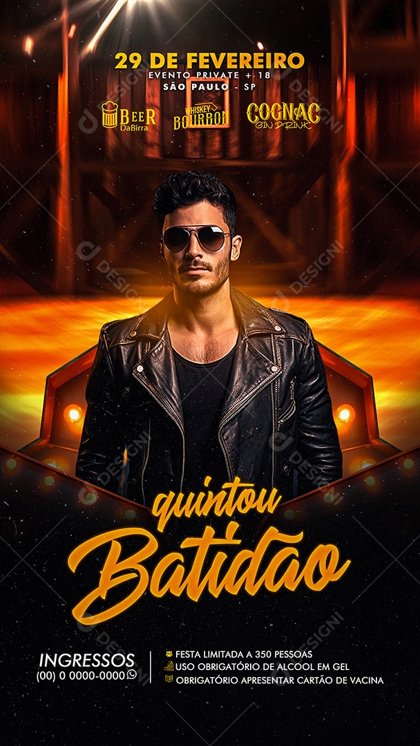 Story Flyer Quintou Batidão Social Media PSD Editável