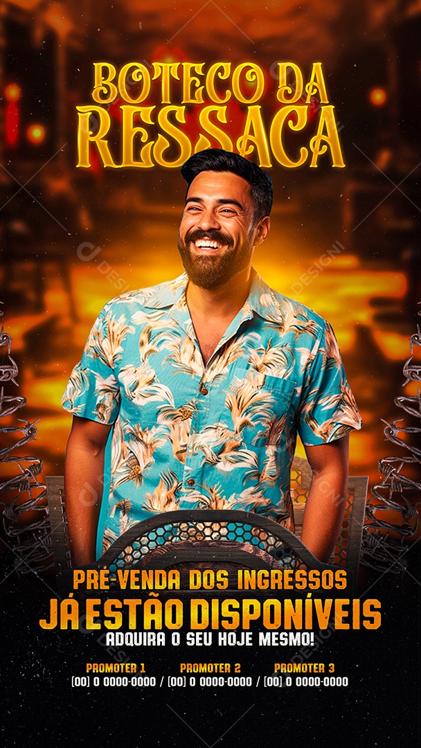 Story Flyer Boteco Da Ressaca Show Social Media PSD Editável