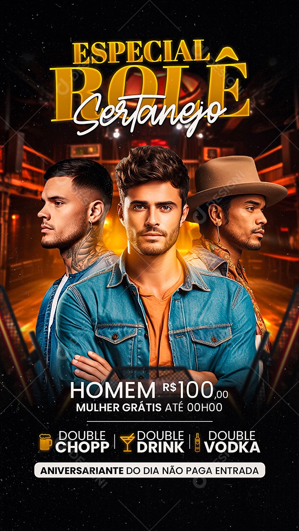 Story Flyer Especial Rolê Sertanejo Social Media PSD Editável