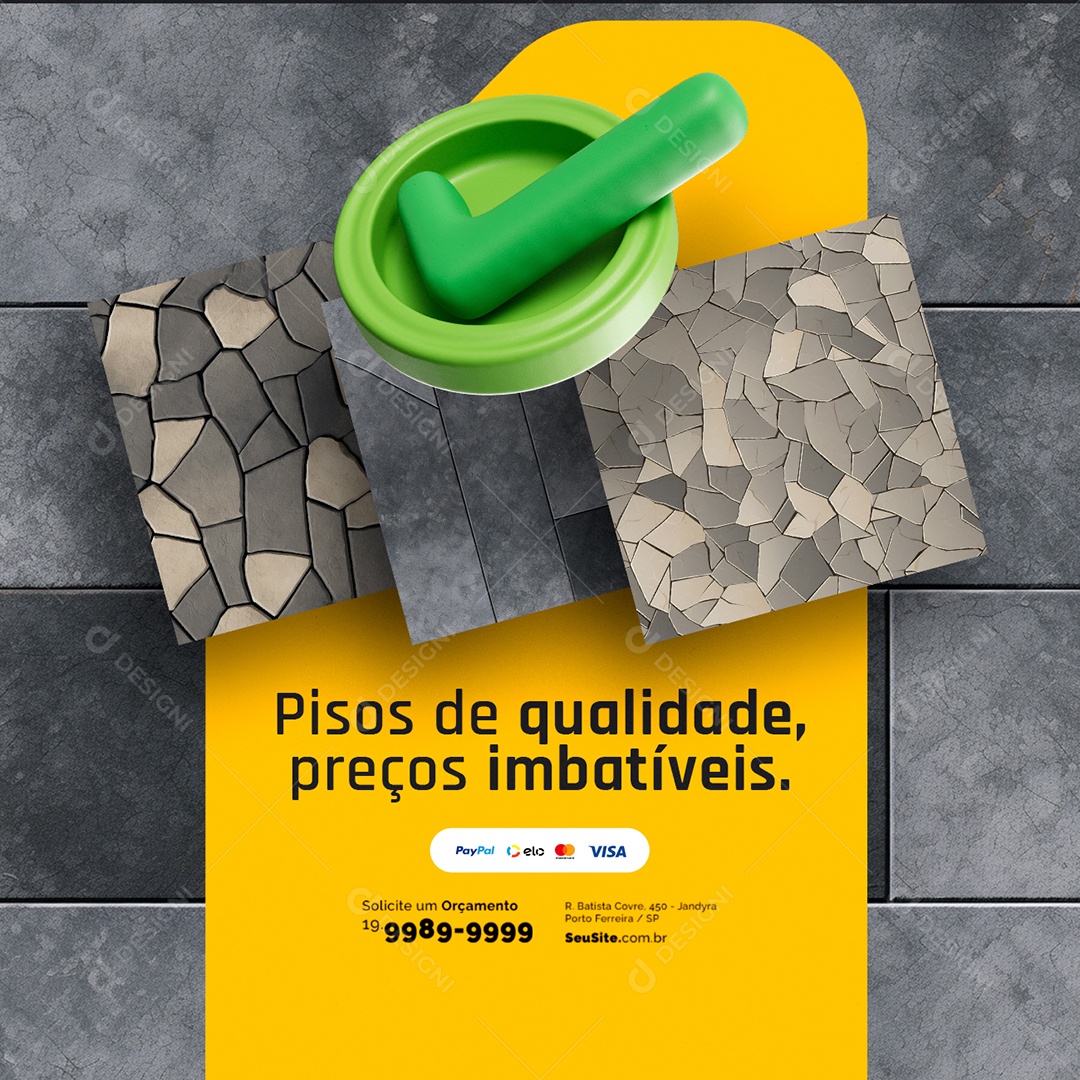 Casa de Pisos qualidade preços imbatíveis Social Media PSD Editável