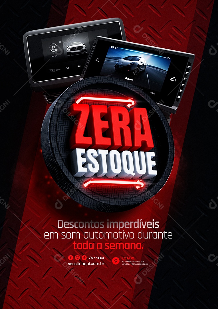 Story Zera Estoque Som Automotivo Desconto imperdíveis Social Media PSD Editável