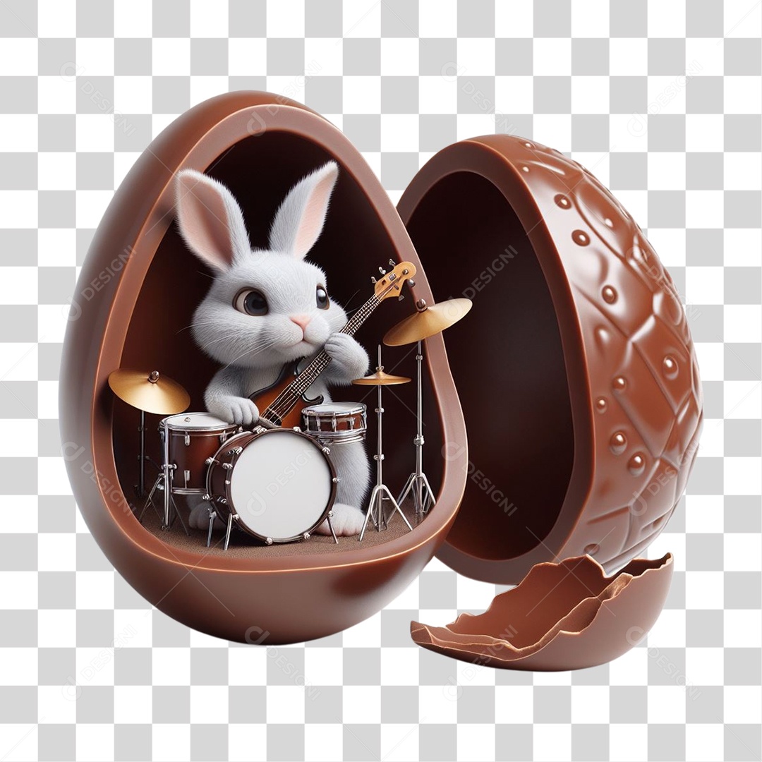 Coelho da Páscoa Musical PNG Transparente