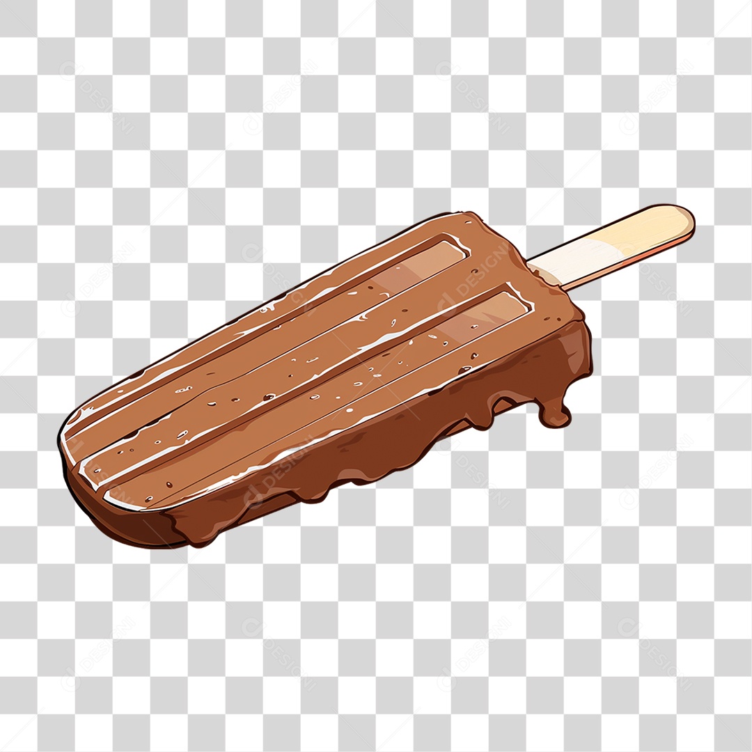 Picolé de Chocolate PNG Transparente