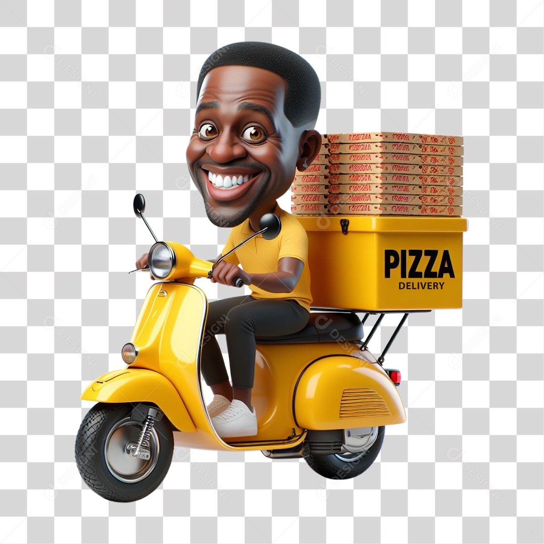 Entregador de Pizza Delivery PNG Transparente