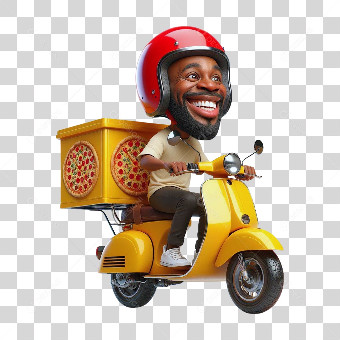 Entregador de Pizza Delivery PNG Transparente
