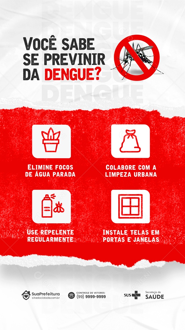 Story Você Sabe se Previnir da Dengue Social Media PSD Editável