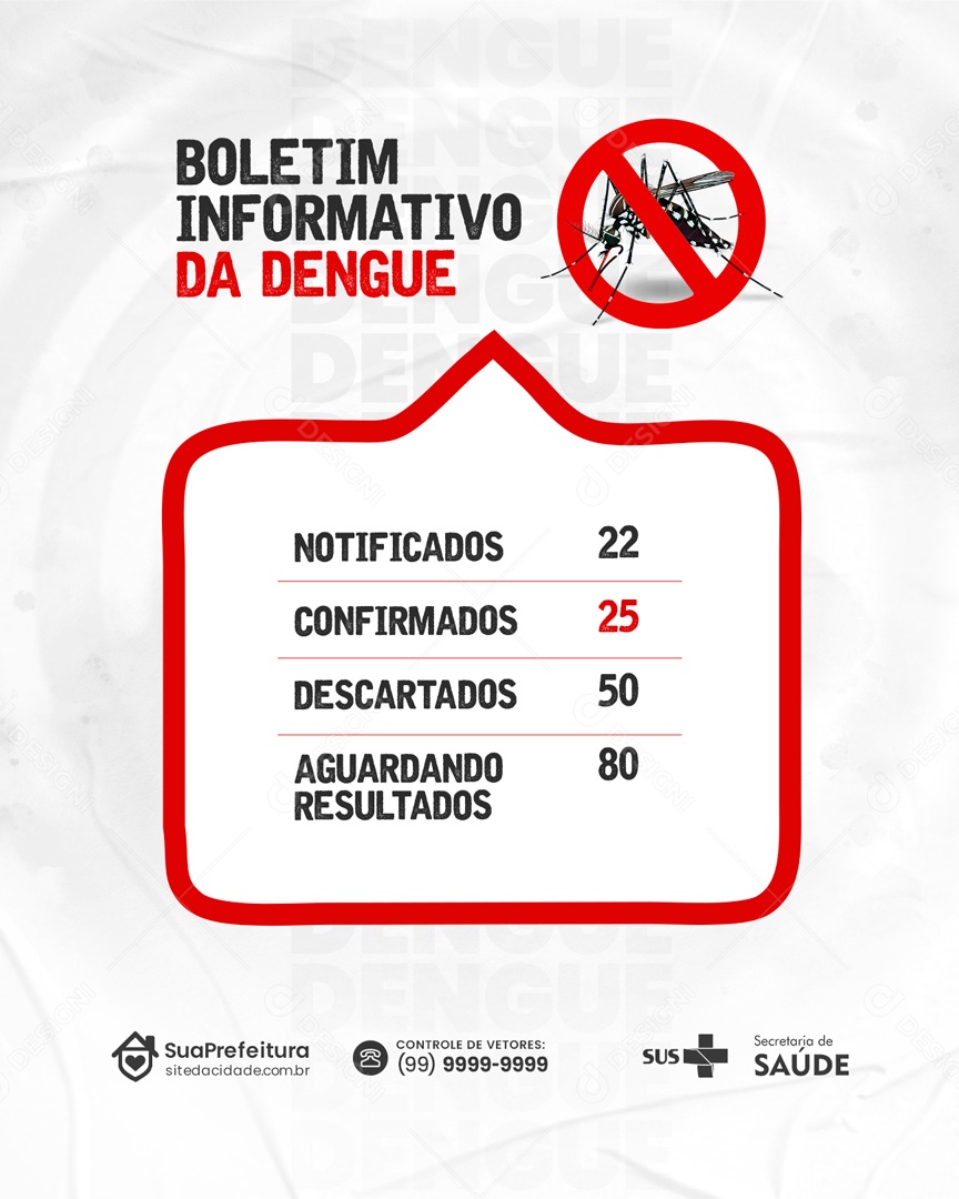 Boletim Informativo da Dengue Social Media PSD Editável