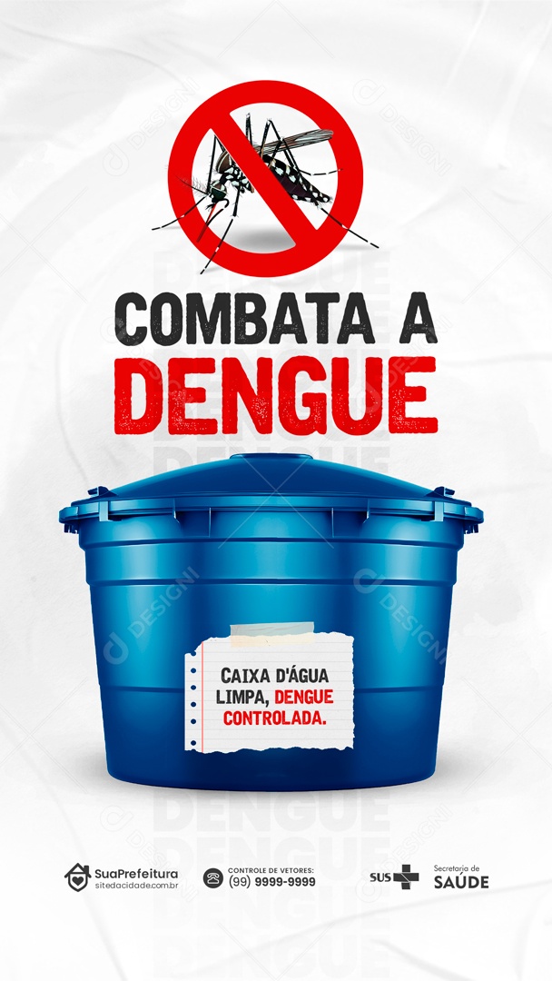 Story Combata a Dengue Caixa de Água Limpa Social Media PSD Editável
