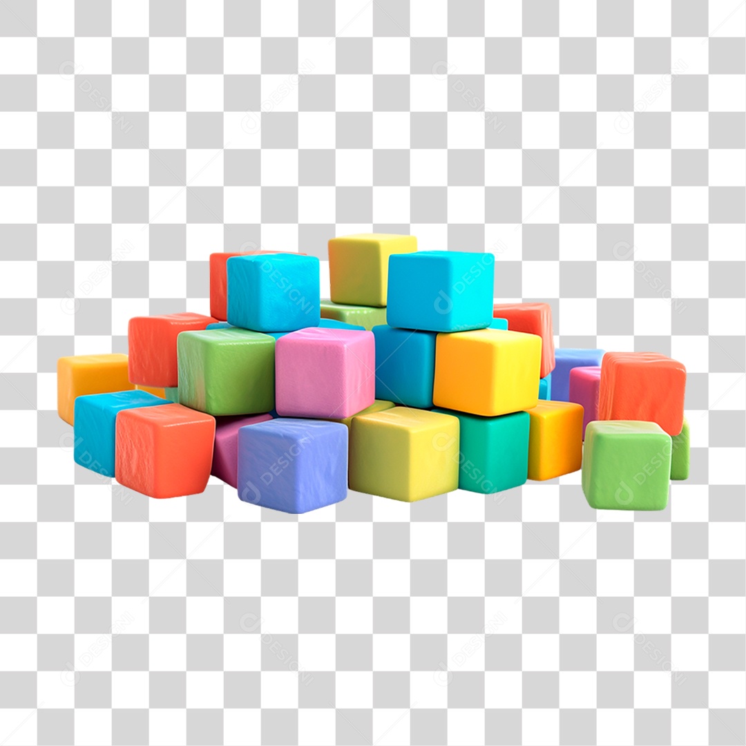 Cubos Coloridos PNG Transparente