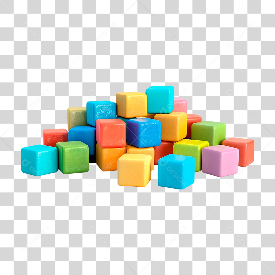 Cubos Coloridos PNG Transparente