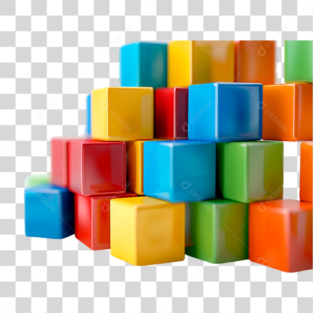 Cubos Coloridos PNG Transparente