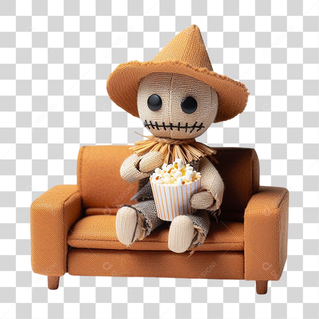 Espantalho Sentado no Sofá PNG Transparente