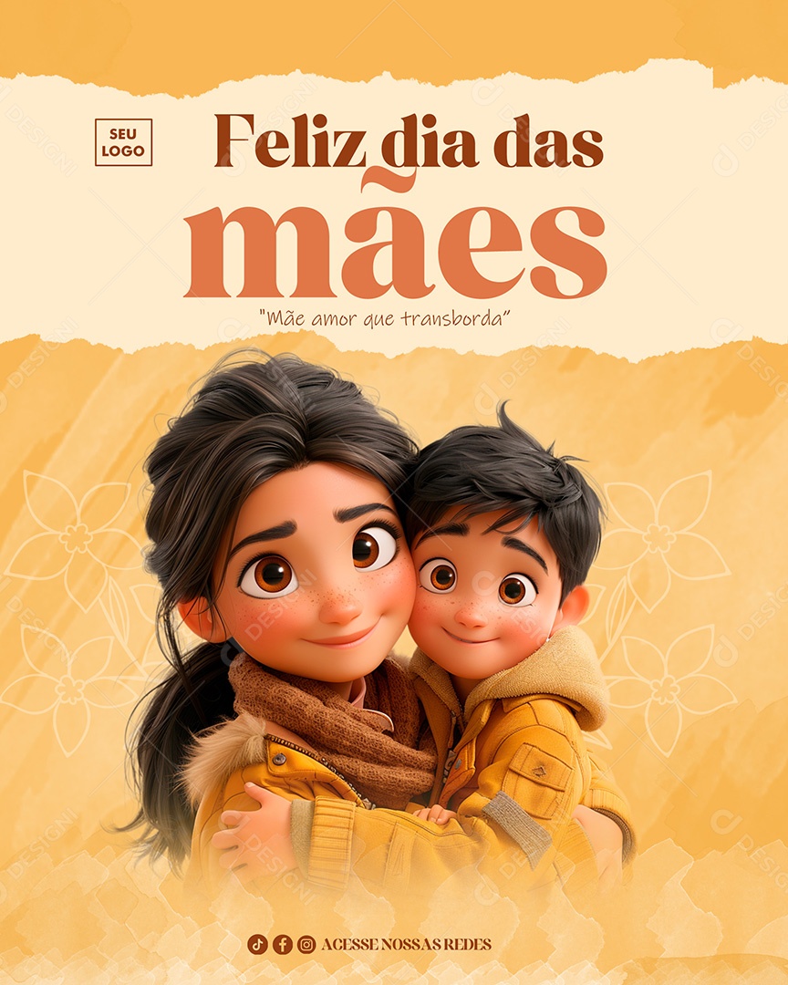 Feliz Dia Das Mães 12 de Maio Mãe amor que transborda Social Media PSD Editável